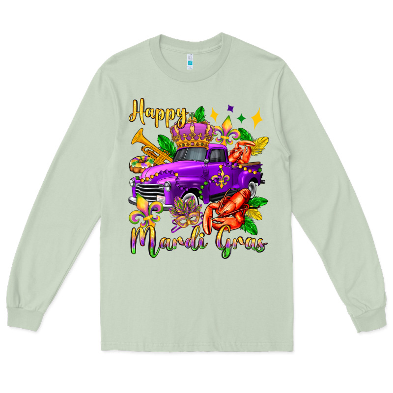 Happy Mardi Gras Truck Olivia Long Sleeve Tee by OliviaCreatesArt | Teevron