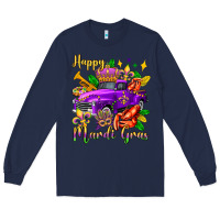 Navy happy mardi gras truck olivia Long Sleeve Tee - OliviaCreatesArt