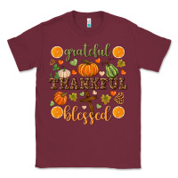 Burgundy Grateful thankful blessed Classic Tee - NancyCooperArtShop