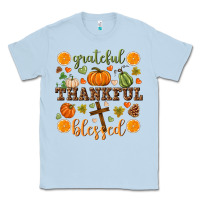 Dusty Blue Grateful thankful blessed Classic Tee - NancyCooperArtShop