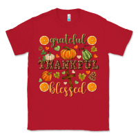 Red Grateful thankful blessed Classic Tee - NancyCooperArtShop