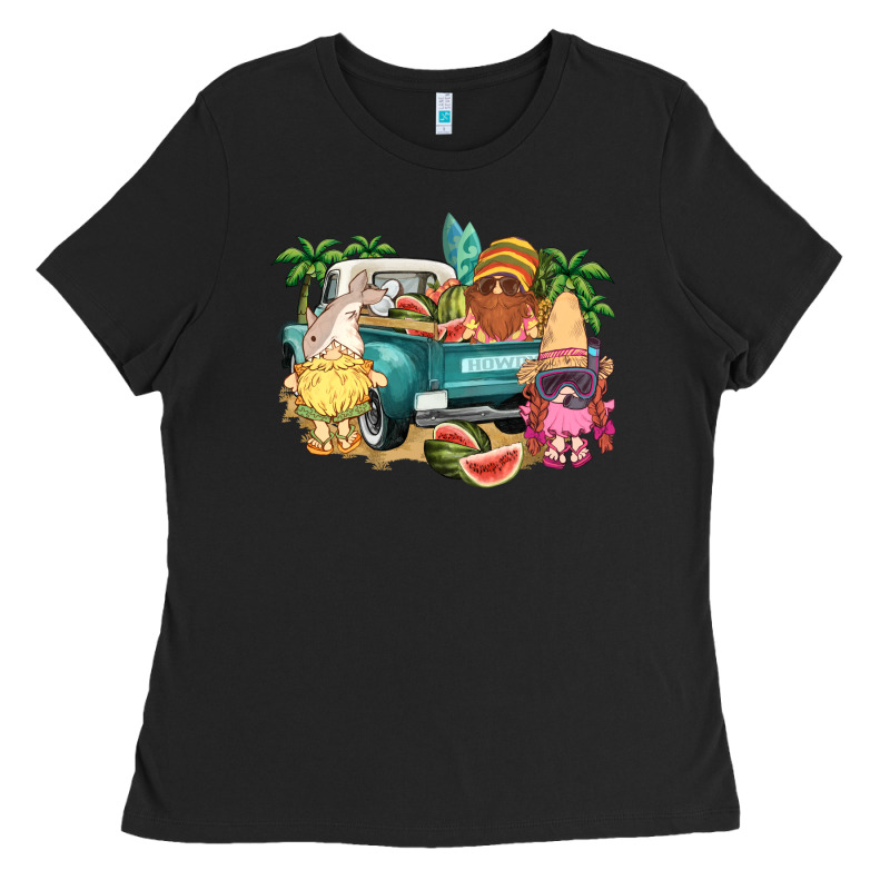 Summer Gnomies Truck Ladies Tee by NancyCooperArtShop | Teevron