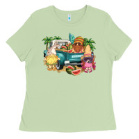 Matcha summer gnomies truck Ladies Tee - NancyCooperArtShop