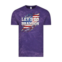 Cloud Purple Let's Go Brandon Ripped Cloth with American Flag Vintage Tee - Jasminsmagicworld