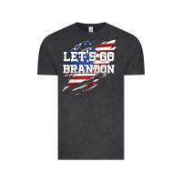 Let's Go Brandon Ripped Cloth With American Flag Vintage Tee | Teevron