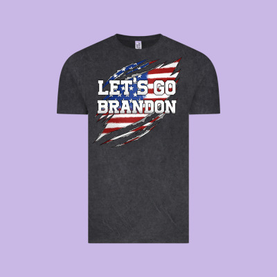 Let's Go Brandon Ripped Cloth With American Flag Vintage Tee Designed By Jasminsmagicworld