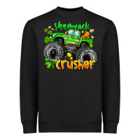 Black Shamrock Crusher Heavyweight Sweatshirt - CowhideDigitalArt