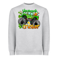 Heather Grey Shamrock Crusher Heavyweight Sweatshirt - CowhideDigitalArt