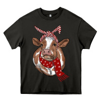 Asphalt Christmas Heifer With Scarf Heavy Core Tee - RanaPortraitStore