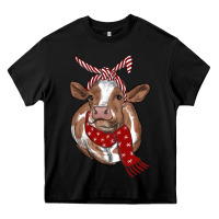 Black Christmas Heifer With Scarf Heavy Core Tee - RanaPortraitStore
