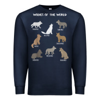 Navy Wolves Of The World Educational Wolf Gift Premium Sweatshirt - trangStudio