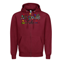 Burgundy au some tribe Zipper Hoodie - CowhideDigitalArt