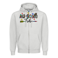 Dove Grey au some tribe Zipper Hoodie - CowhideDigitalArt