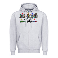 Heather Grey au some tribe Zipper Hoodie - CowhideDigitalArt