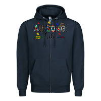 Navy au some tribe Zipper Hoodie - CowhideDigitalArt