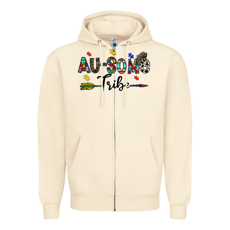 Au Some Tribe Zipper Hoodie by CowhideDigitalArt | Teevron