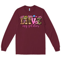 Burgundy love my soldier olivia Long Sleeve Tee - OliviaCreatesArt