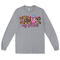 Heather Grey love my soldier olivia Long Sleeve Tee - OliviaCreatesArt