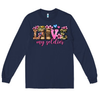 Navy love my soldier olivia Long Sleeve Tee - OliviaCreatesArt