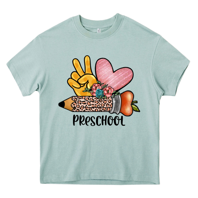 Peace Love Preschool Heavy Core Tee by JahusDesignShop | Teevron
