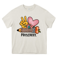 Cream peace love preschool Heavy Core Tee - JahusDesignShop