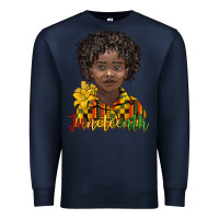 Navy juneteenth black boy Premium Sweatshirt - BarkalooDesign