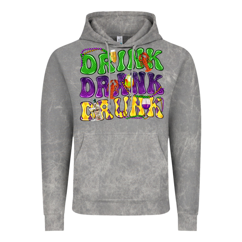 Drink Drank Drunk Mardi Gras Vintage Hoodie by HowdyJamesFarm | Teevron