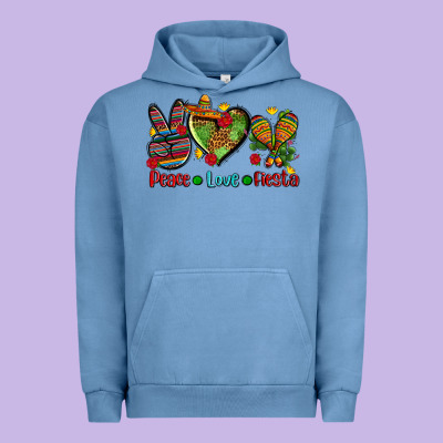 Peace Love Fiesta Ado Urban Hoodie Designed By Adodesignshop