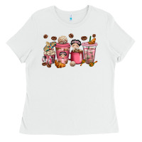 White cafecito y chisme coffee cups Ladies Tee - texasbilliewilder