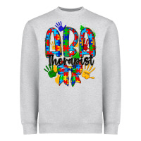 Heather Grey aba therapist Heavyweight Sweatshirt - CowhideDigitalArt