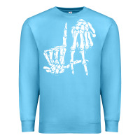 Ocean Blue la hand sign lazy diy halloween costume skeleton los angeles pullover Premium Sweatshirt - trangStudio