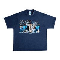 Navy let it snow Urban Heavy Tee - CowGirlArtShop
