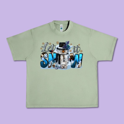 Let It Snow Urban Heavy Tee Designed By Cowgirlartshop