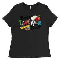 Black best teacher ever Ladies Tee - NancyCooperArtShop
