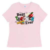 Bubblegum Pink best teacher ever Ladies Tee - NancyCooperArtShop