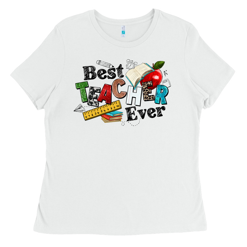 Best Teacher Ever Ladies Tee by NancyCooperArtShop | Teevron