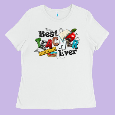 Best Teacher Ever Ladies Tee Designed By Nancycooperartshop