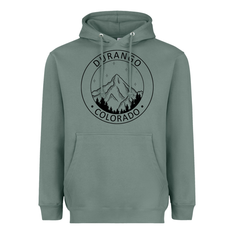 Durango Mountain City - Colorado State Souvenir Gift Heavyweight Hoodie by trangStudio | Teevron