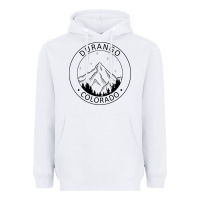 White Durango Mountain City - Colorado State Souvenir Gift Heavyweight Hoodie - trangStudio