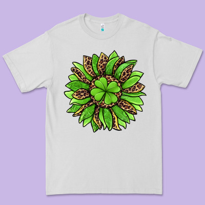 Lucky Leopard St Patricks Sunflower Premium Tee Designed By Jasminsmagicworld