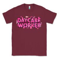 Burgundy Breast Cancer Daycare Worker Classic Tee - texasbilliewilder