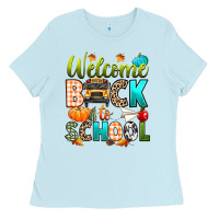 Baby Blue welcome back to school fall Ladies Tee - texasbilliewilder