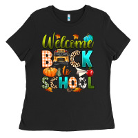 Black welcome back to school fall Ladies Tee - texasbilliewilder