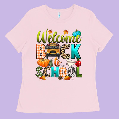 Welcome Back To School Fall Ladies Tee Designed By Texasbilliewilder