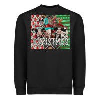 Black mooey Christmas Heavyweight Sweatshirt - CowhideDigitalArt