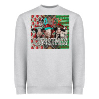 Heather Grey mooey Christmas Heavyweight Sweatshirt - CowhideDigitalArt
