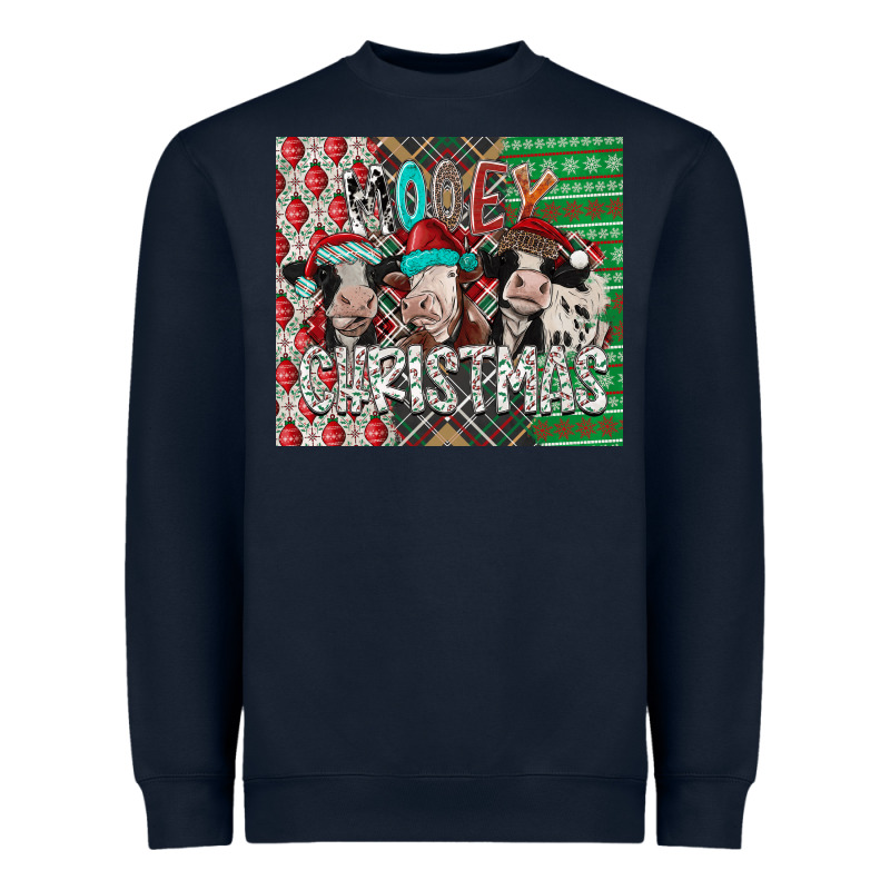 Mooey Christmas Heavyweight Sweatshirt by CowhideDigitalArt | Teevron