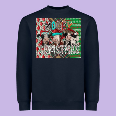 Mooey Christmas Heavyweight Sweatshirt Designed By Cowhidedigitalart