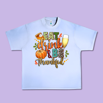 Eat Drink And Be Thankful Urban Heavy Tee Designed By Cowgirlartshop