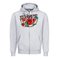 Heather Grey sweet summer time Zipper Hoodie - SublimationCraftShop
